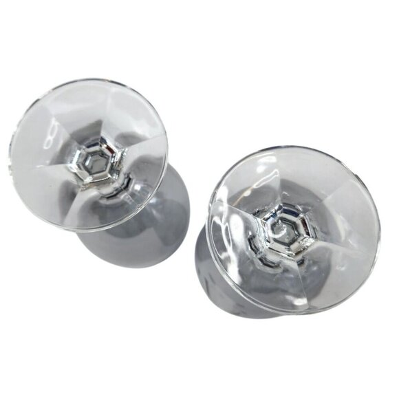 Gray Crystal Etched Sailboat Stemmed Glasses 6" Tall Elegant Nautical Design Go - Picture 4 of 10